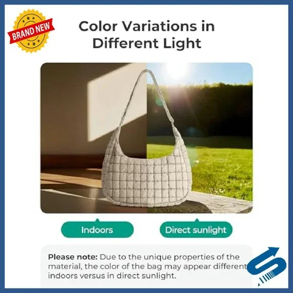 Quilted Crossbody Hobo Bag with Adjustable Strap, 20L Capacity - Picture 6 of 8